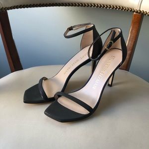 Stuart Weitzman dark purple strappy heels